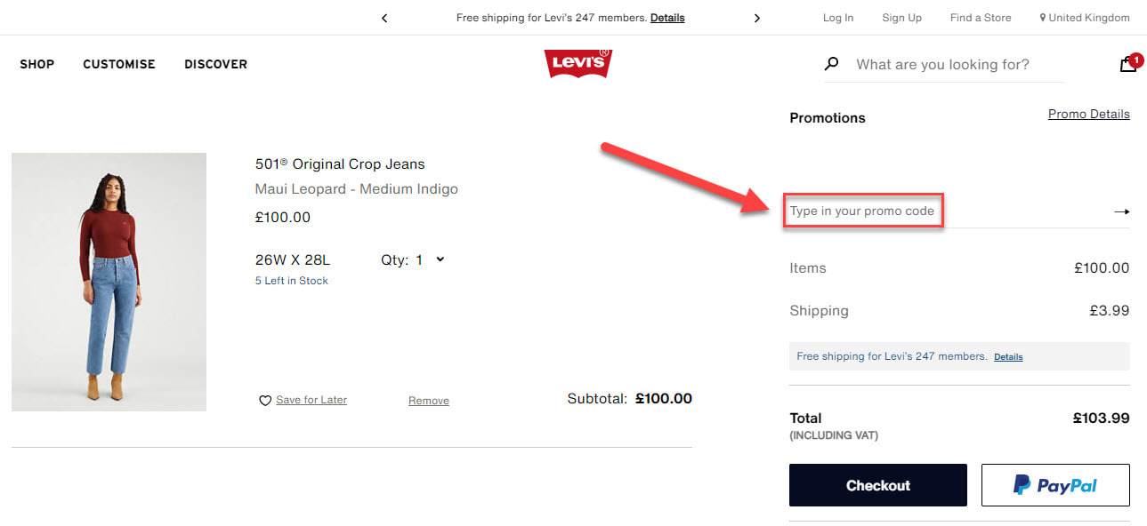 Top 57+ imagen levi’s free shipping coupon code